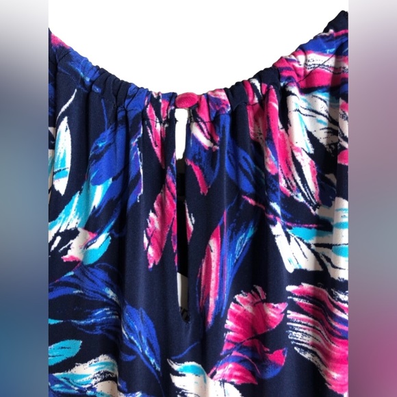 NEW Roz & Ali MultiColor Floral High Neck Sleeveless Maxi Dress Size 4 Petite - Picture 6 of 7